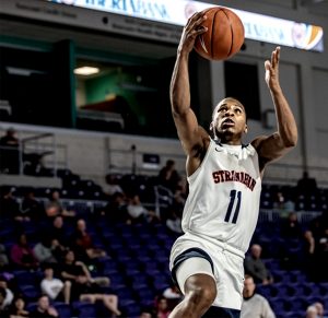 Player performing layup in game